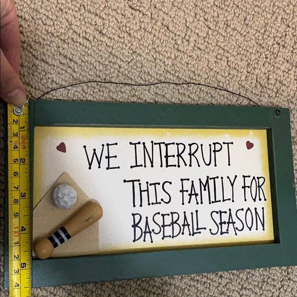 WOOD BASEBALL PLAQUE+HANGER HOME DECOR FOR A BASEBALL FAMILY WALL HANGING PIECE - Picture 7 of 8